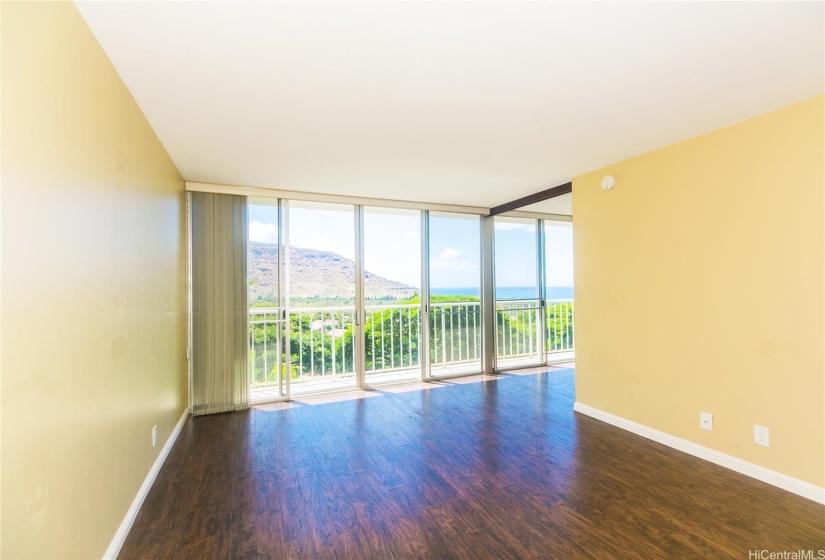 Ocean view from the living room and kitchen