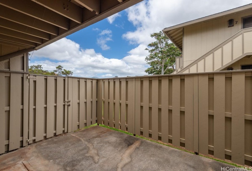 Courtyard with gate.