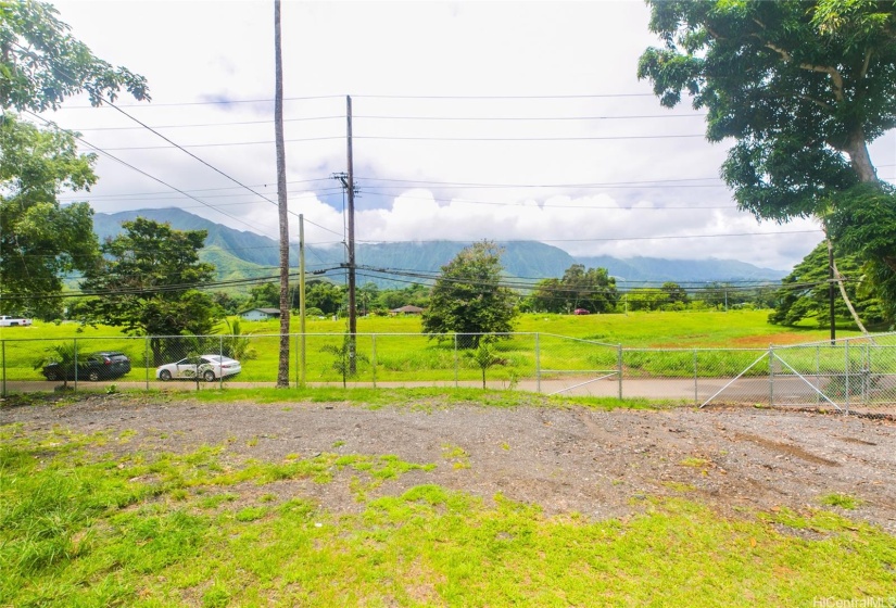 Spacious yard in front of house