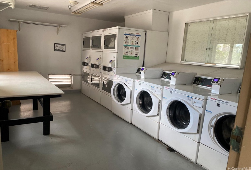 One of two laundry rooms