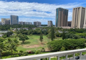 Lovely tropical views of the park and Waikiki.