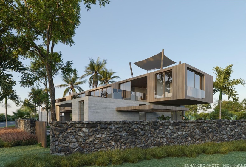 Enhanced: Image of the house is a rendering.