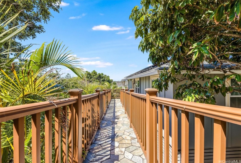 Path to the front door. No stairs to the main portion of the home!