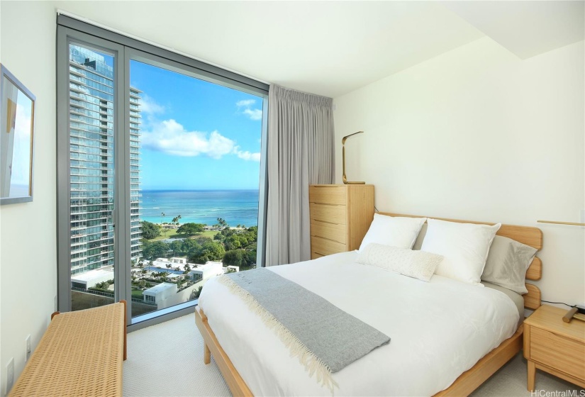 Bedroom with ocean view.