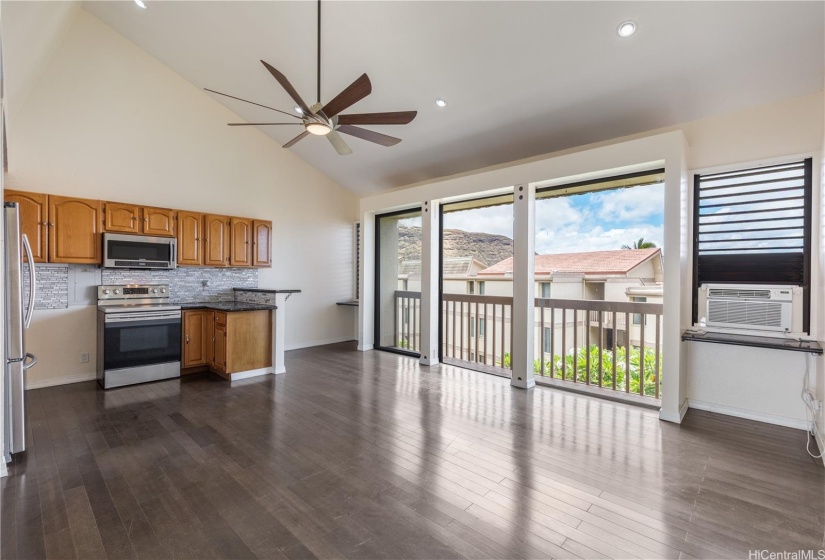 Updated kitchen with an open floor plan