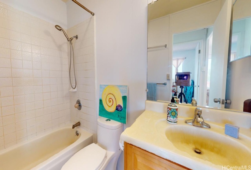 Guest bathroom with tub/shower combination