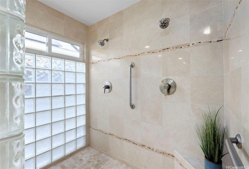 Huge walk-in shower