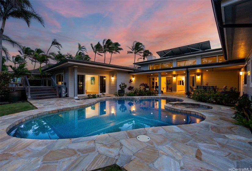 Breathtaking, private backyard oasis surrounded the sights and sounds of nature