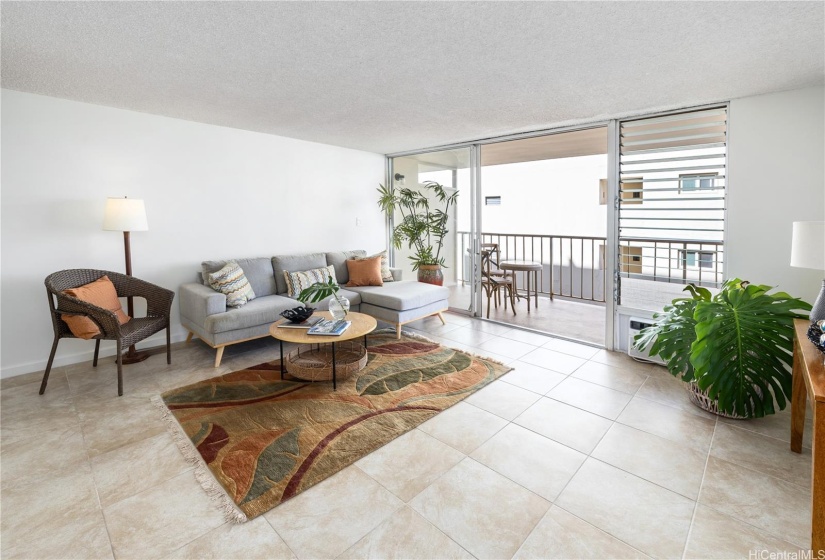 From the kitchen out over the main living space