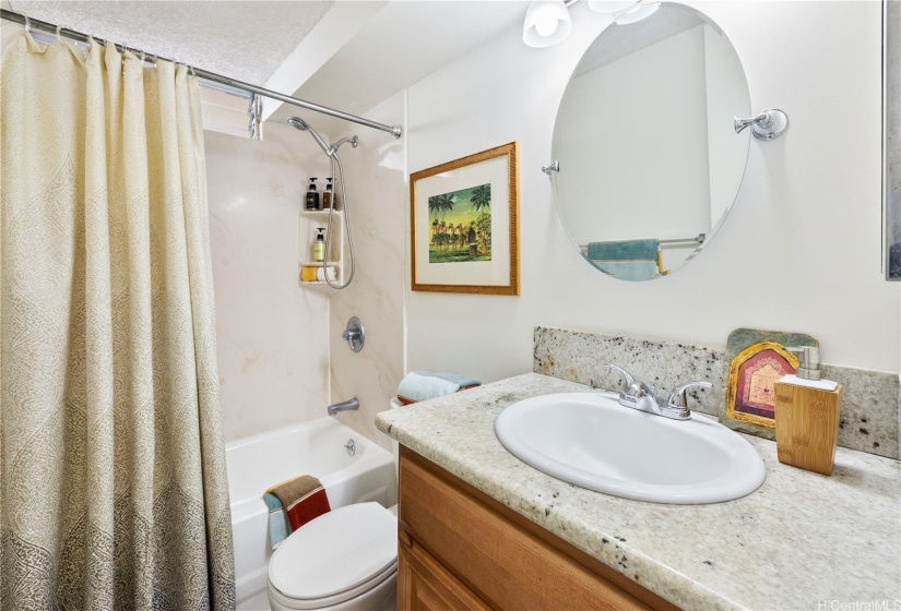 Full bath in the one bedroom living area