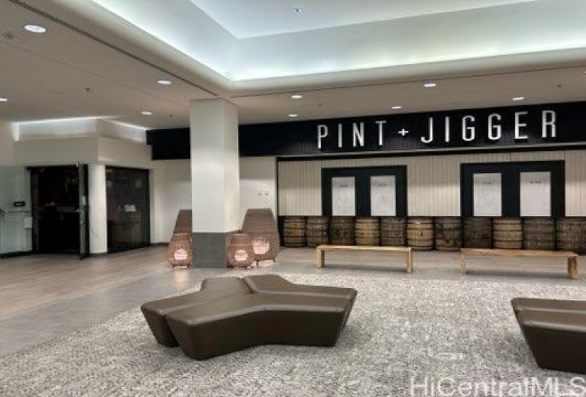 Pint and Jigger Gastropub located in the Kona Tower Lobby.