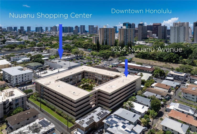 Next door to downtown Honolulu with quick freeway and Hwy access.