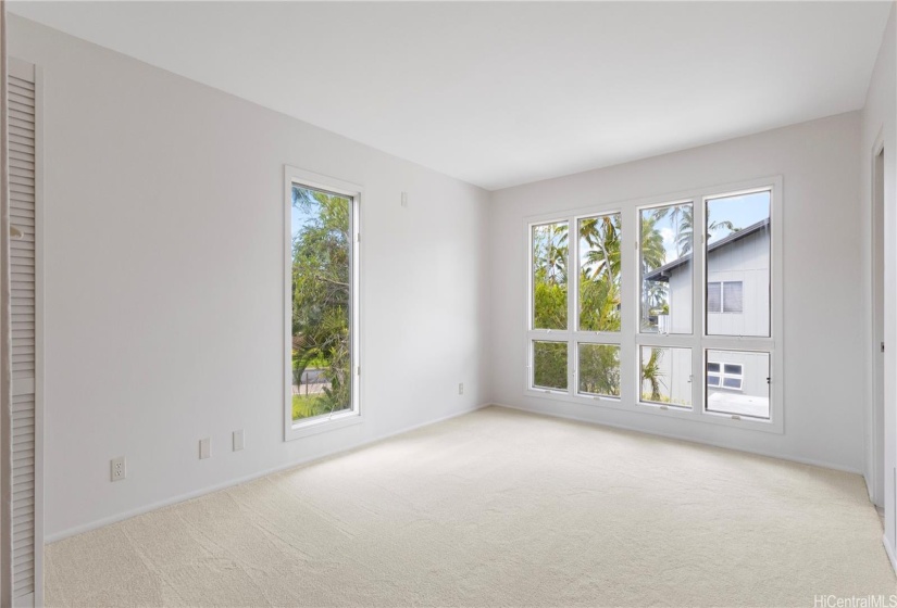 ENHANCED - Primary BR 2, Upstairs, carpeted and lots of light, without virtual staging.