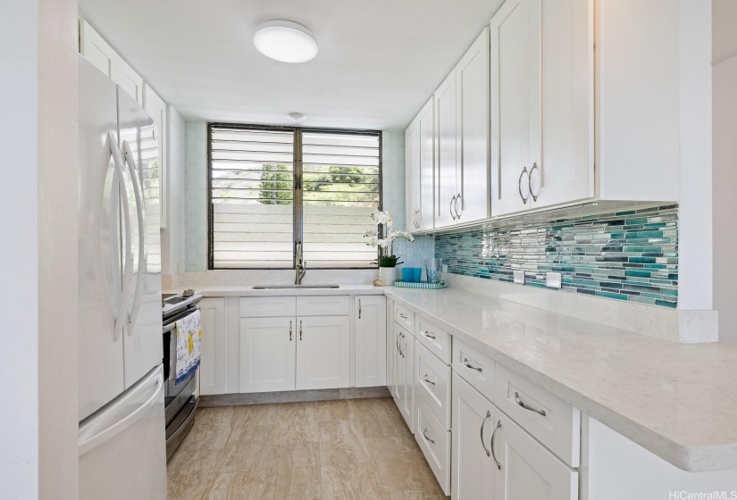 Updated Kitchen with under cabinet lights.