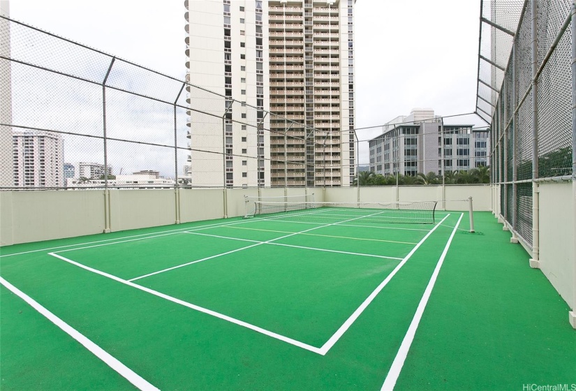 Paddle/Pickle and Squash courts on 7th floor recreation deck along with BBQ's and tables