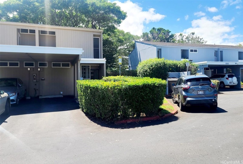 CORNER END, 2 STORY TOWNHOME WITH A CARPORT THAT CAN PARK 2 SMALL CARS. 1 OPEN ASSIGNED PARKING.