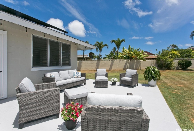 Spacious patio off of the family room