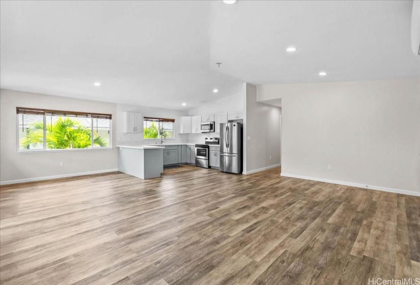 Open Floor Kitchen, Dining, and Family Room