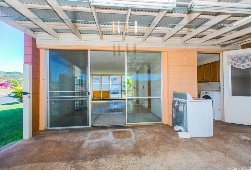 Sliding doors from living room to lanai.