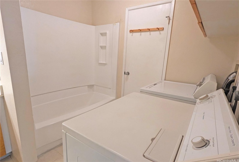 Bathroom with Full Size Washer and Dryer