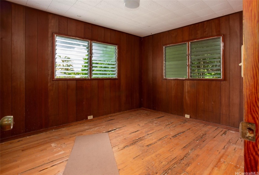 One of three upstairs bedrooms.