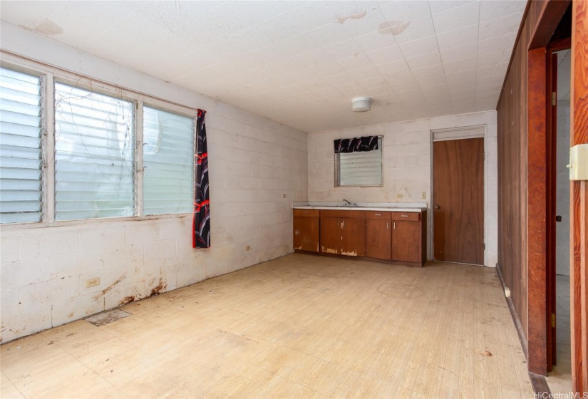 Downstairs living area.