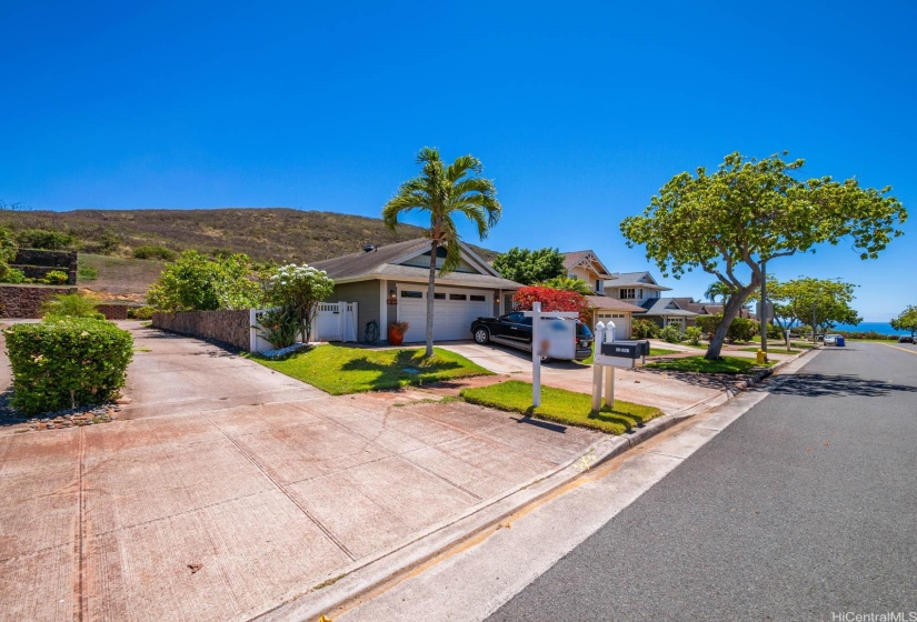 View on Nemo street, looking down driveway to your 