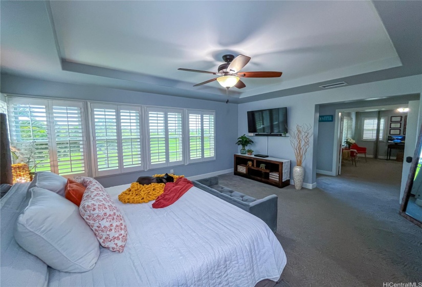 Primary Bathroom into Office/Bonus Space and Access to Upper Back Deck