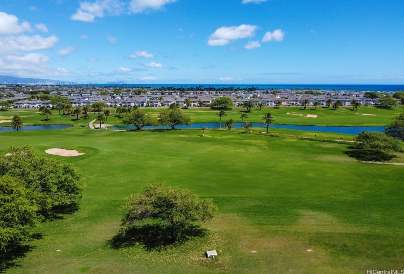 Back View with Golf Course, Mountain and Ocean Views