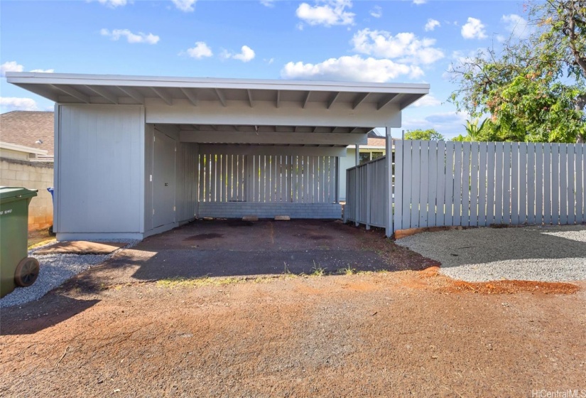 Carport with additional parking possible, including street.