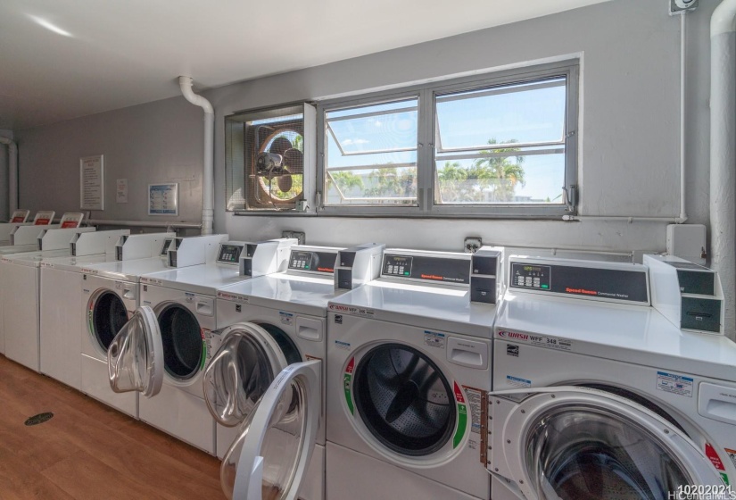 Easy, clean community laundry at bottom of tower.