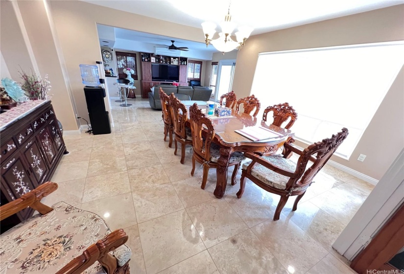 Dining Room from Living Room with recess lighting.