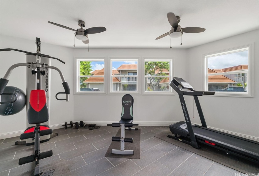 Gym off of the pool area