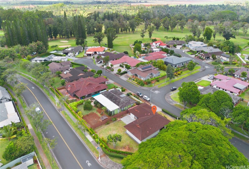 Aerial view of golf course and beyond...