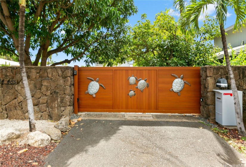 Gated electric entry. Makaha Hawaii