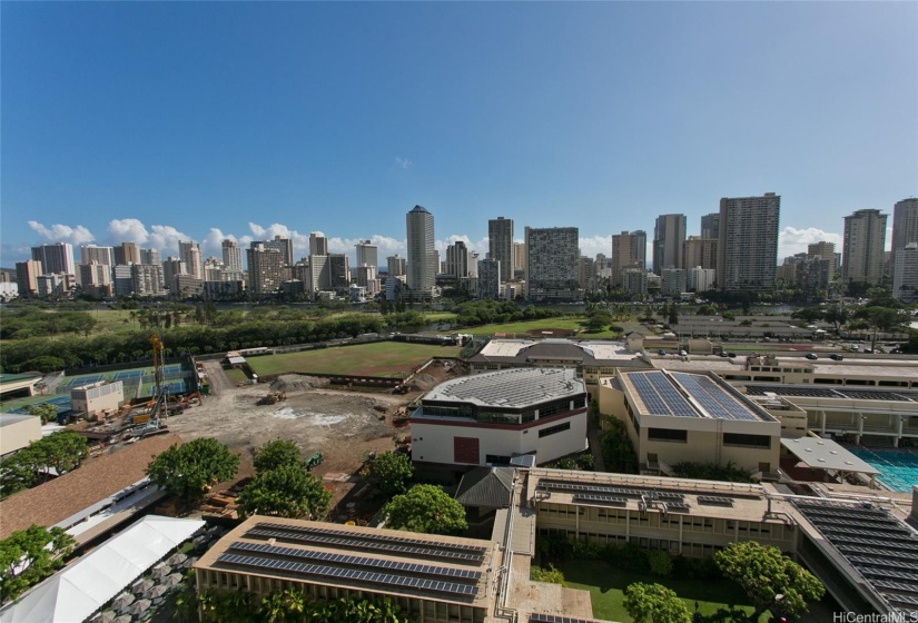 The building has an access door to Iolani School.