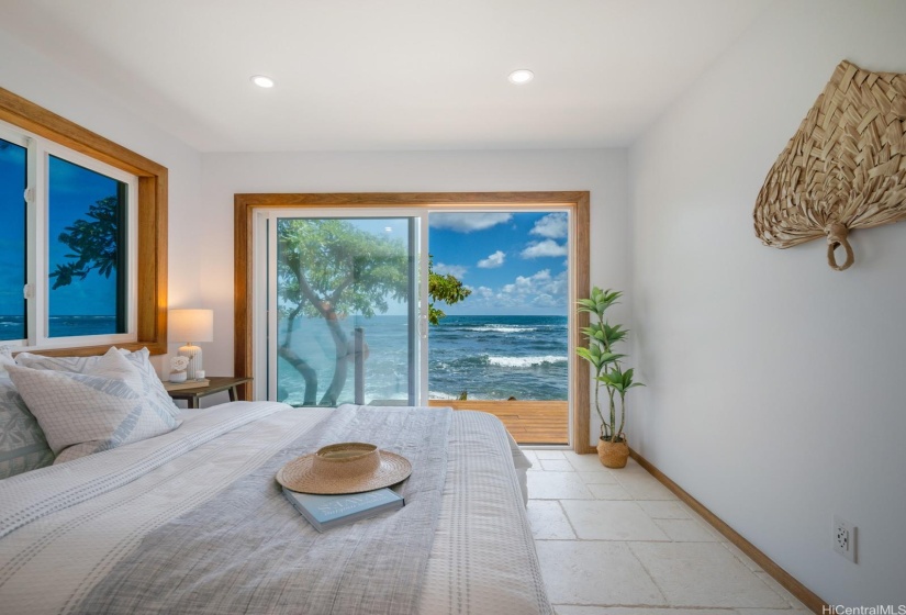 Downstairs ocean front bedroom.