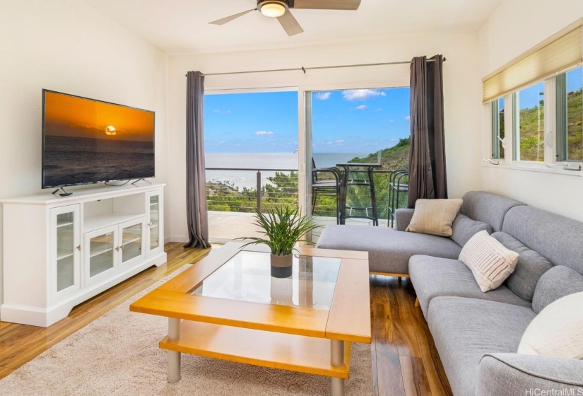 2nd level living area captures expansive ocean views.