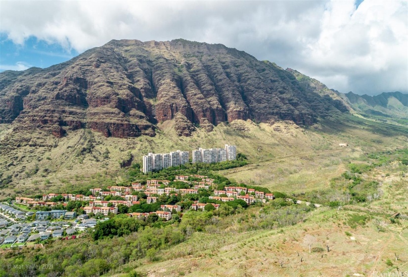 View of the complex and mountains