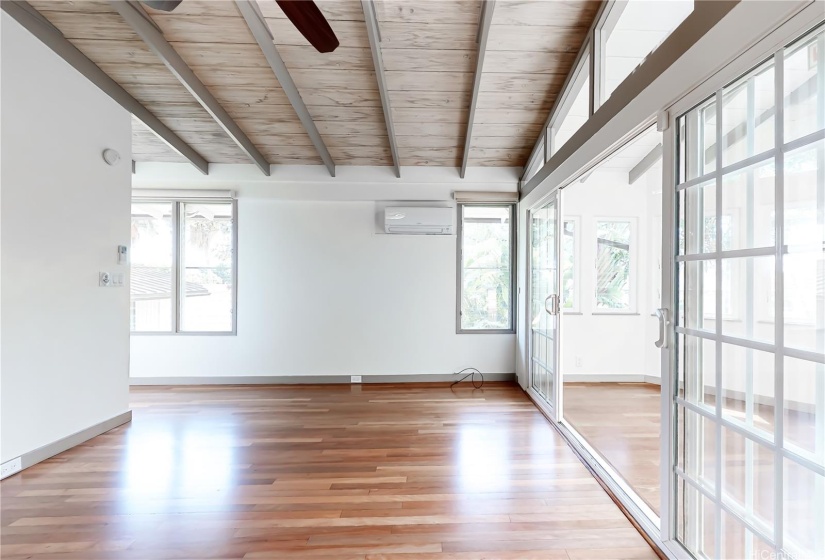 Master bedroom has a bonus sun/ office room.