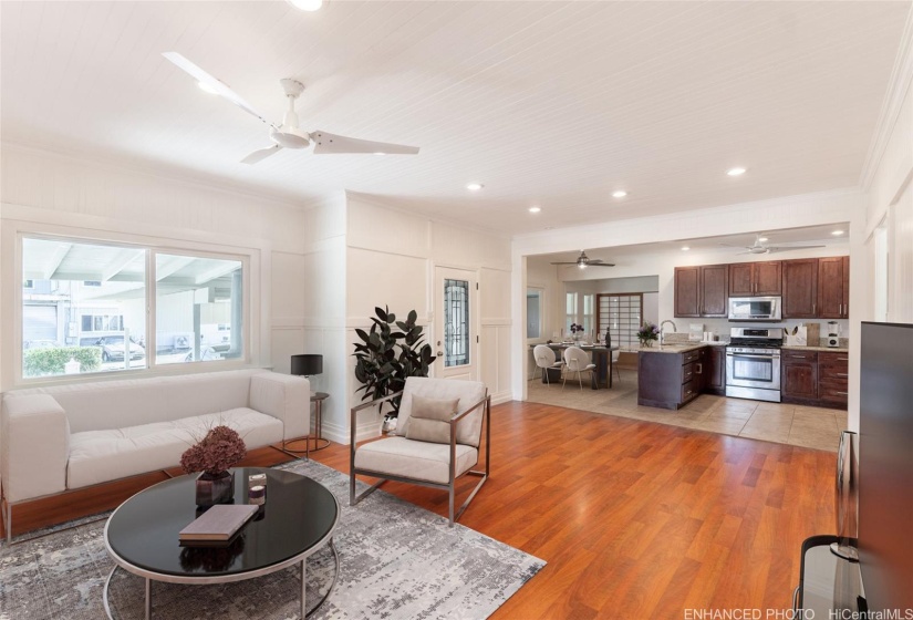 Enhanced - This photo has been virtually staged. Spacious living room at Main House.