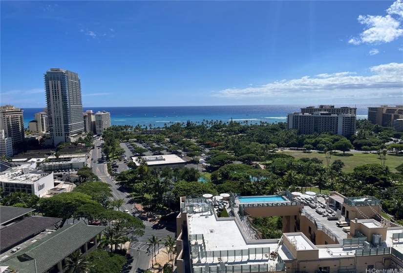 Ocean view from rooftop sundeck