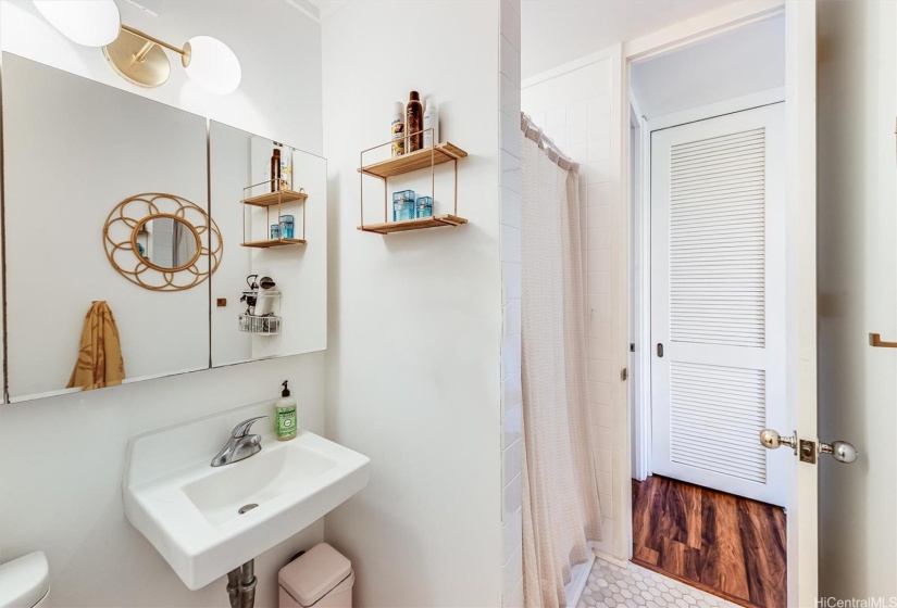 Primary bathroom with large walk-in shower