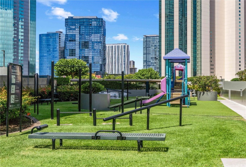 Outdoor exercise area/playground.