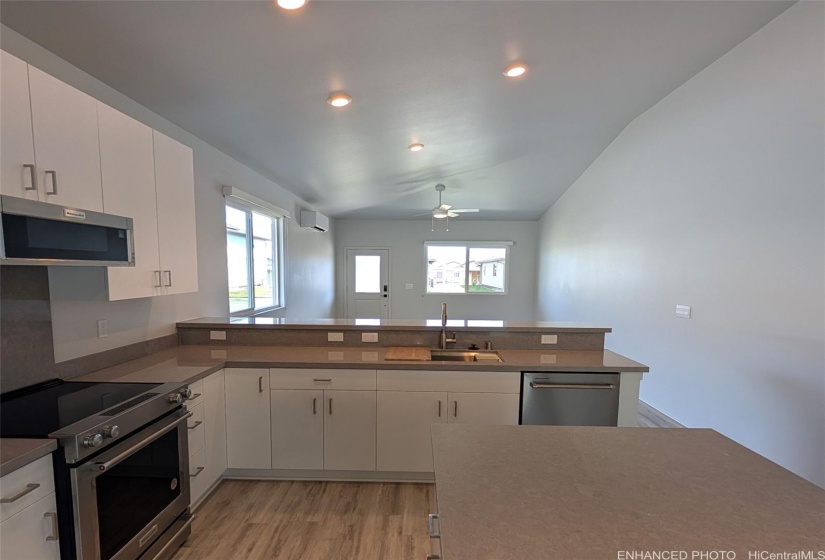 enhanced Kitchen to front door view