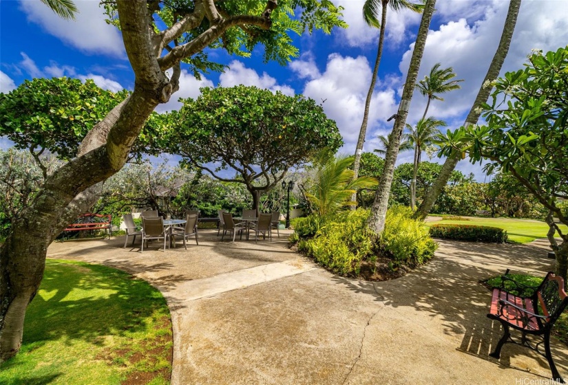 Tranquil Gardens and Sitting Areas with Walking Paths