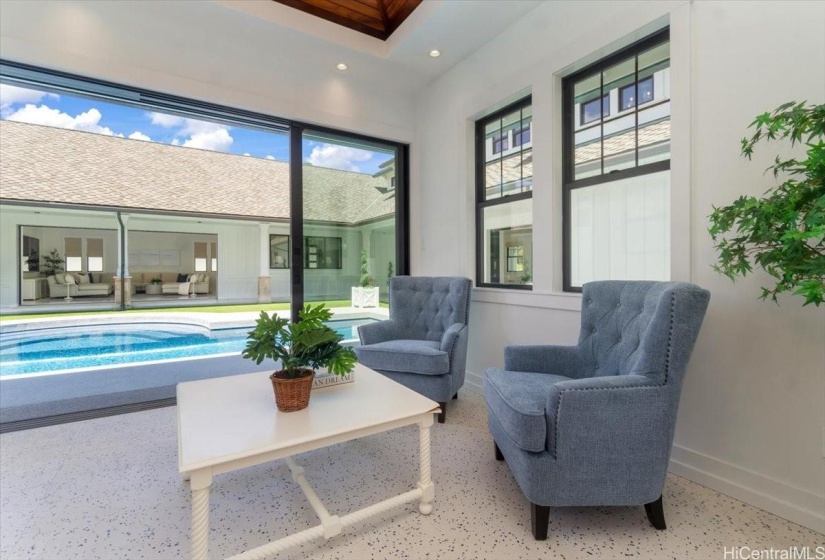 Sitting room in the pool house