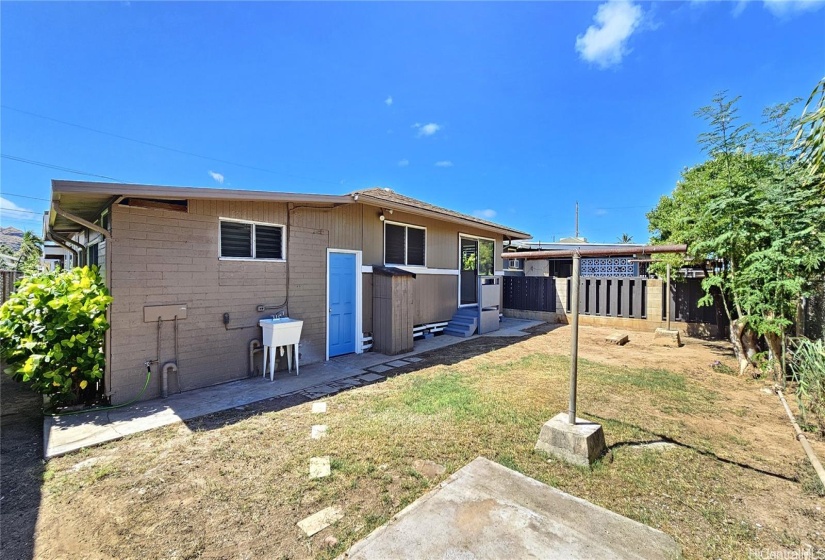 Spacious backyard with calamansi, malunggay, lemon grass and still more room  for your gardening  pleasure.
