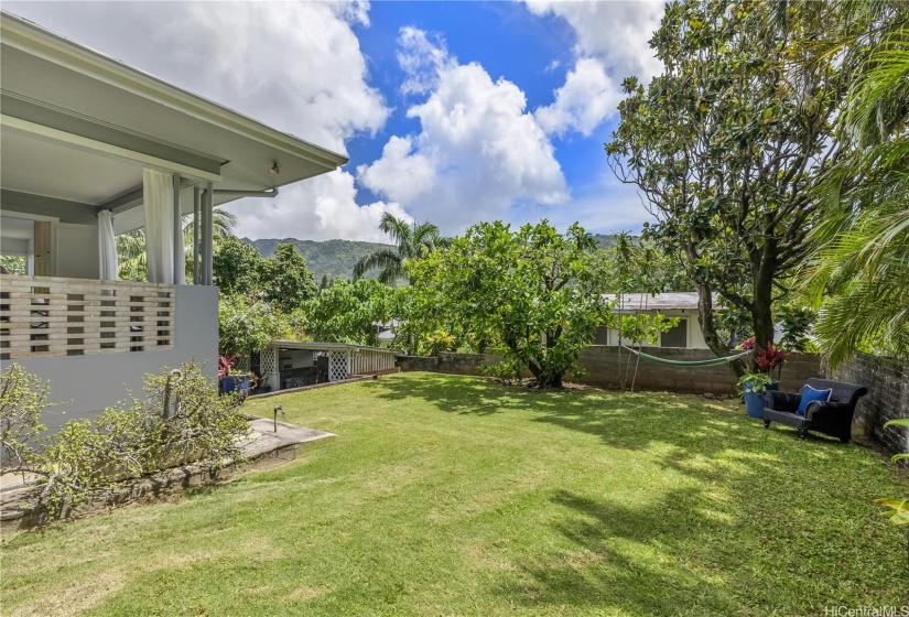 View from lanai and side yard