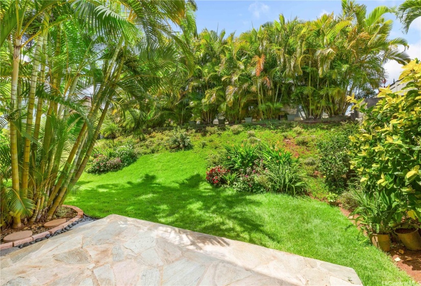 Lush and beautifully landscaped yard